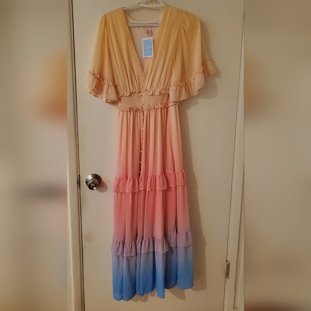 Dreamy Pastel Ruffle Dress | Large | New With Tags | Starwars Padme Disneybound